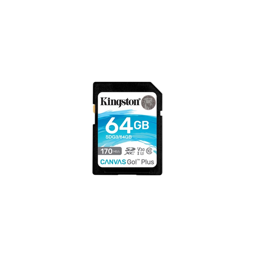 Карта памяти Kingston 64GB SDXC class 10 UHS-I U3 Canvas Go Plus (SDG3/64GB)