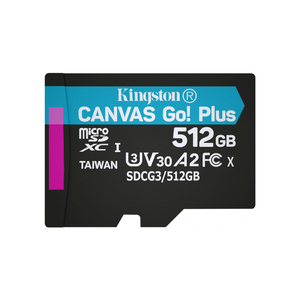 Карта памяти Kingston 512GB microSDXC class 10 UHS-I/U3 Canvas Go Plus (SDCG3/512GBSP)