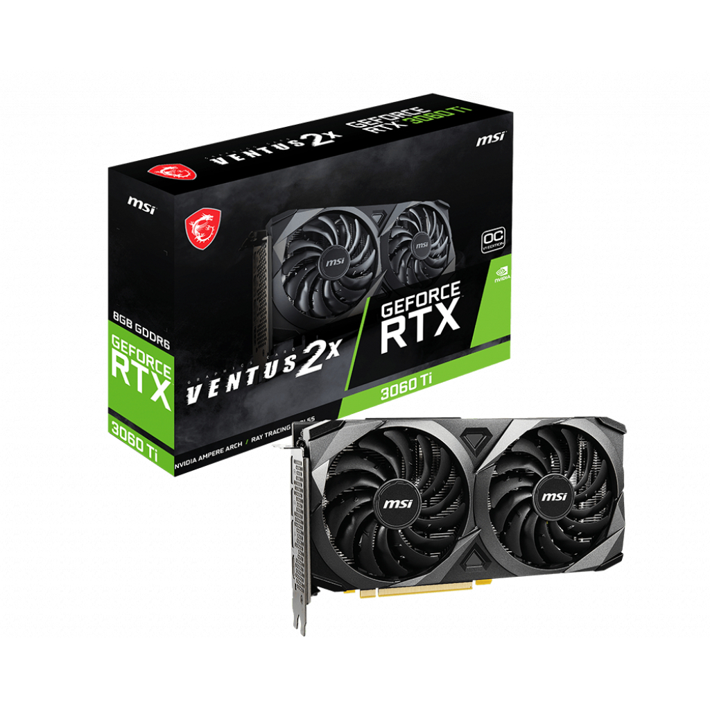 Видеокарта MSI GeForce RTX3060Ti 8Gb VENTUS 2X OCV1 LHR (RTX 3060 Ti VENTUS 2X 8G OCV1 LHR)