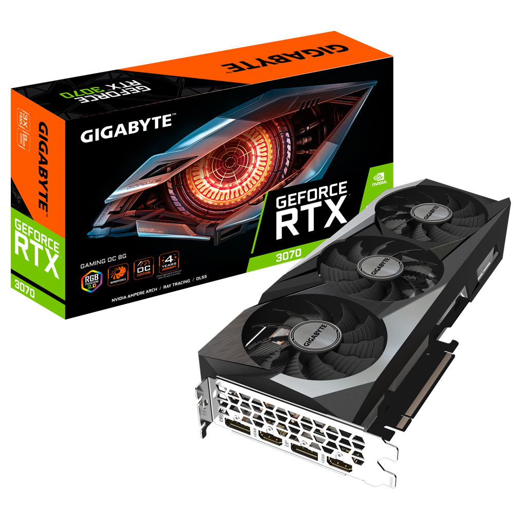 Видеокарта GIGABYTE GeForce RTX3070 8Gb GAMING OC 2.0 LHR (GV-N3070GAMING OC-8GD 2.0)