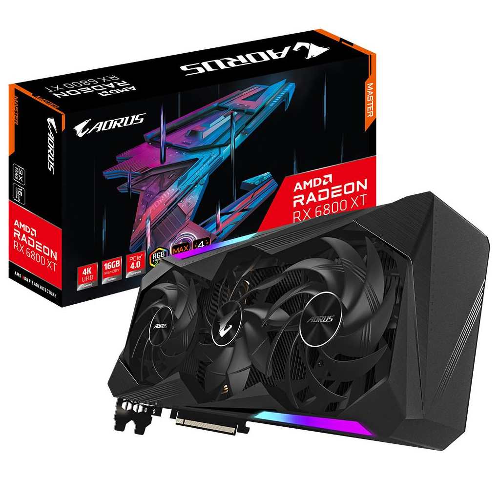 Видеокарта GIGABYTE Radeon RX 6800 XT 16Gb AORUS MASTER (GV-R68XTAORUS M-16GD)