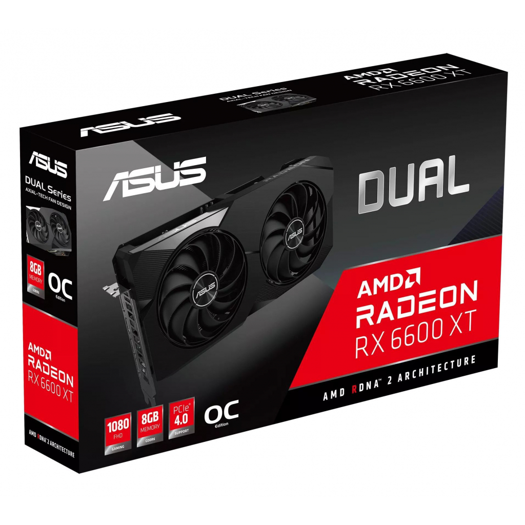 Видеокарта ASUS Radeon RX 6600 XT 8Gb DUAL OC (DUAL-RX6600XT-O8G) - 8