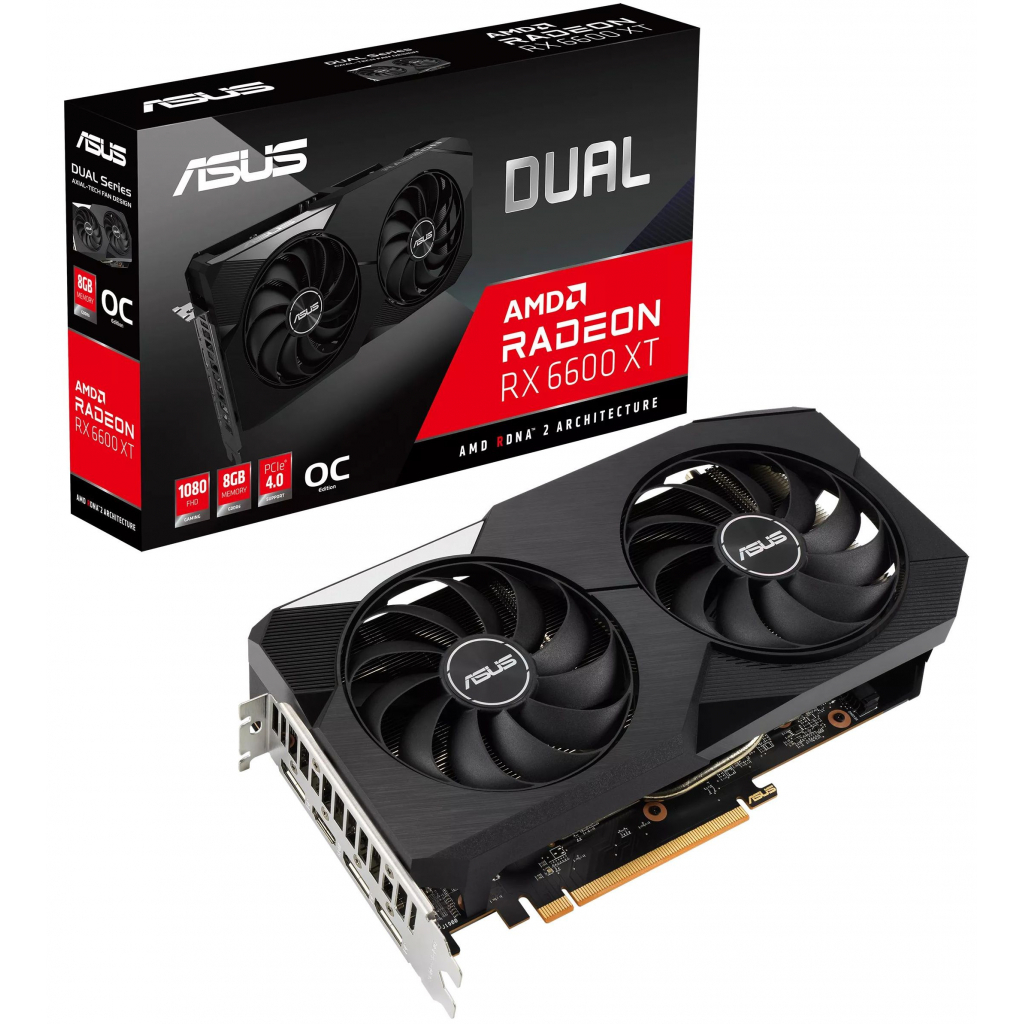 Видеокарта ASUS Radeon RX 6600 XT 8Gb DUAL OC (DUAL-RX6600XT-O8G)