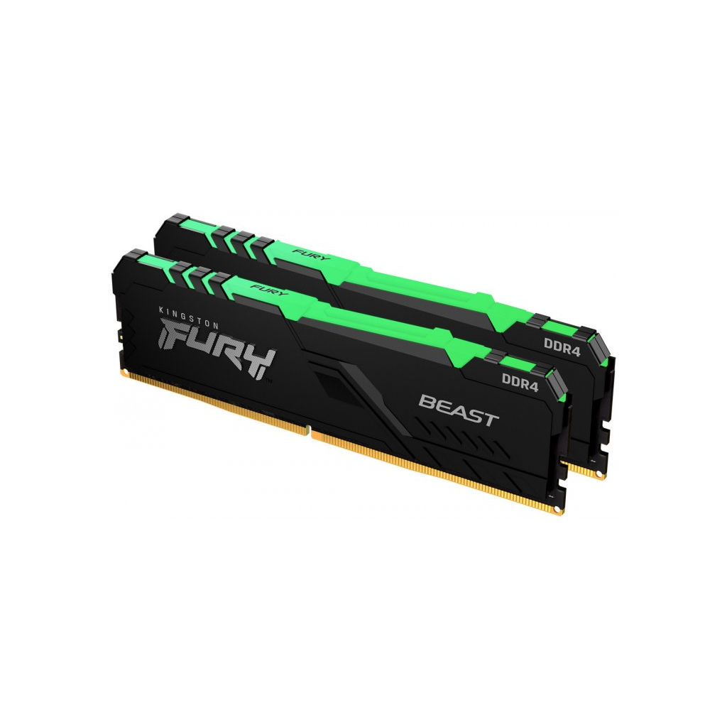 Модуль памяти для компьютера DDR4 32GB (2x16GB) 2666 MHz FURY Beast RGB Kingston (KF426C16BBAK2/32)