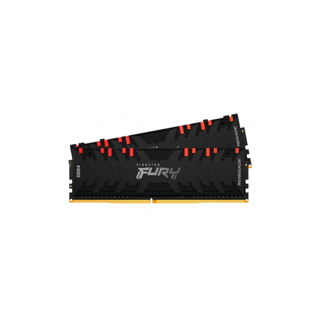Модуль памяти для компьютера DDR4 16GB (2x8GB) 4266 MHz Renegade RGB Black Kingston (KF442C19RBAK2/16) - 1