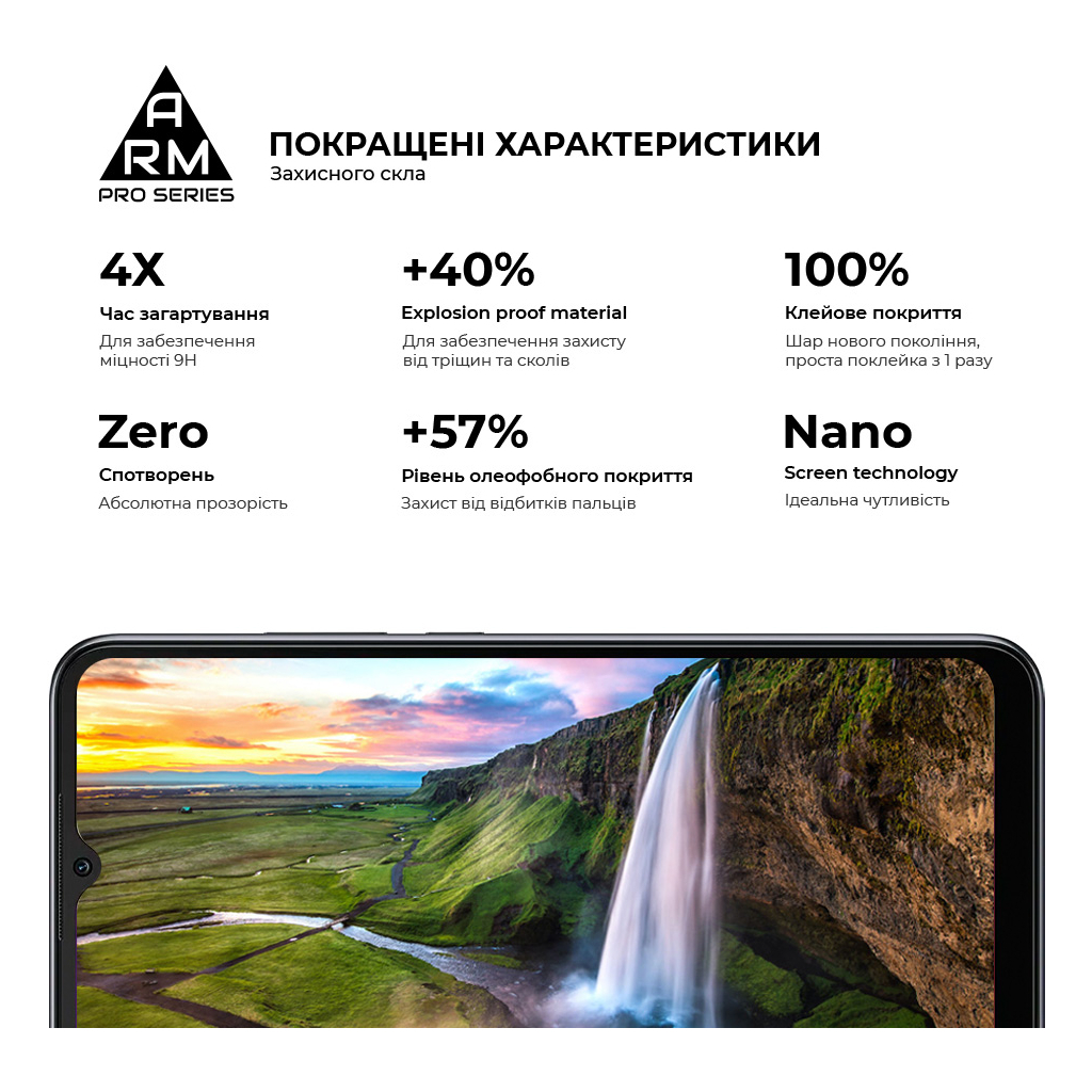 Стекло защитное Armorstandart Pro для Xiaomi Redmi 10A Black (ARM61812) - 4