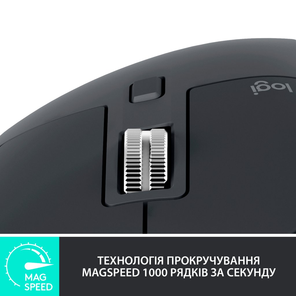 Мышка Logitech MX Master 3S Performance Wireless Mouse Bluetooth Graphite (910-006559) - 3