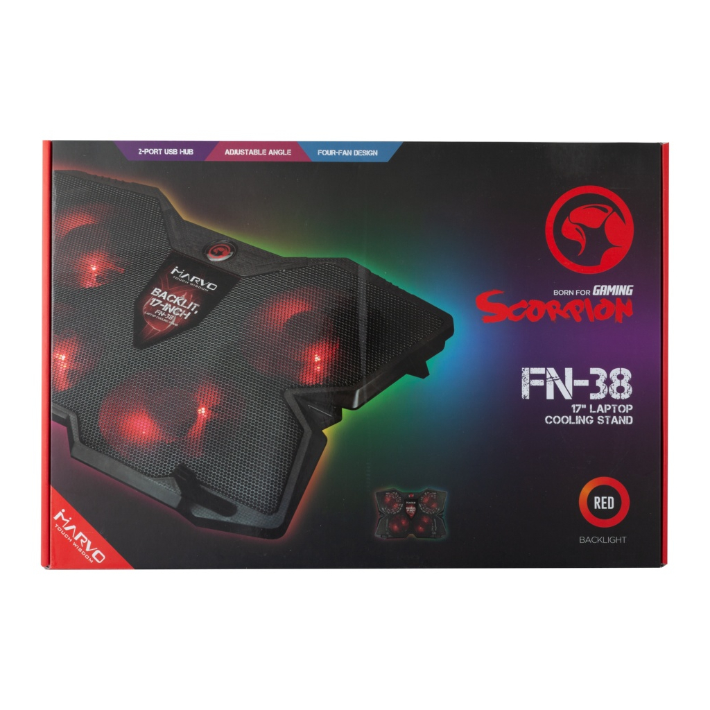 Подставка для ноутбука Marvo FN-38 17" Red-LED (10210026) - 3