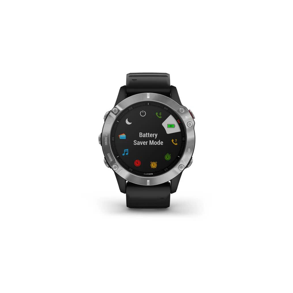Смарт-часы Garmin fenix 6 Solar, Silver with black band, GPS (010-02410-00) - 3