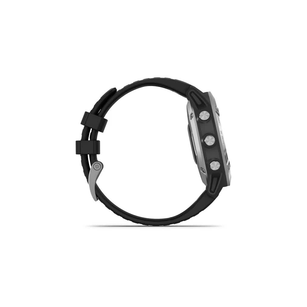 Смарт-часы Garmin fenix 6 Solar, Silver with black band, GPS (010-02410-00) - 4