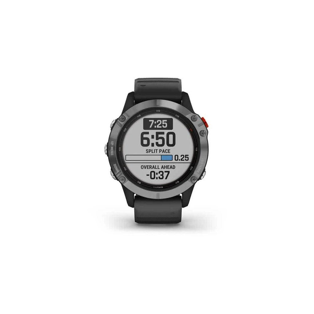 Смарт-часы Garmin fenix 6 Solar, Silver with black band, GPS (010-02410-00) - 5