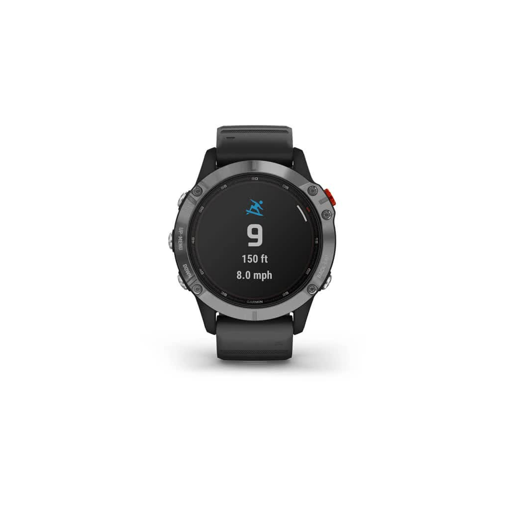 Смарт-часы Garmin fenix 6 Solar, Silver with black band, GPS (010-02410-00) - 6