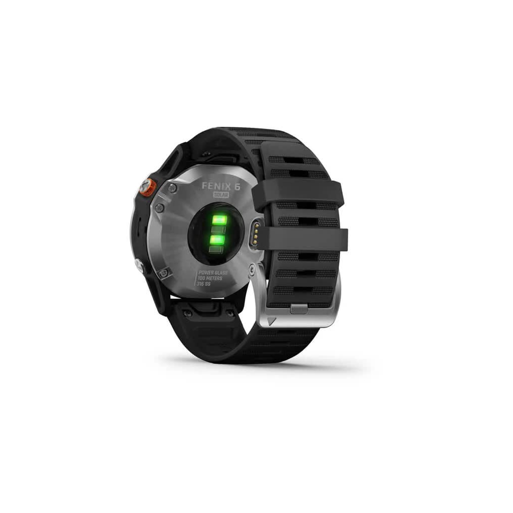 Смарт-часы Garmin fenix 6 Solar, Silver with black band, GPS (010-02410-00) - 7