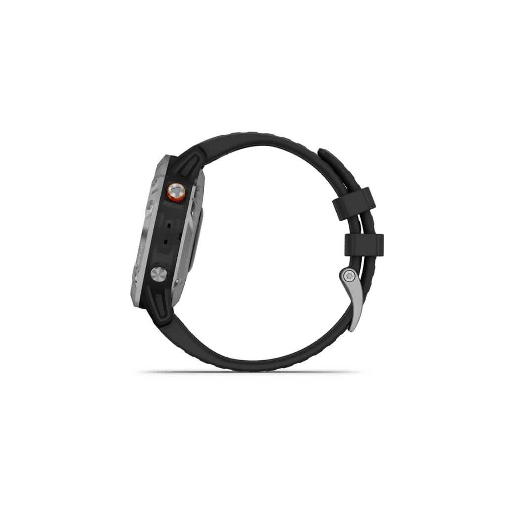 Смарт-часы Garmin fenix 6 Solar, Silver with black band, GPS (010-02410-00) - 8