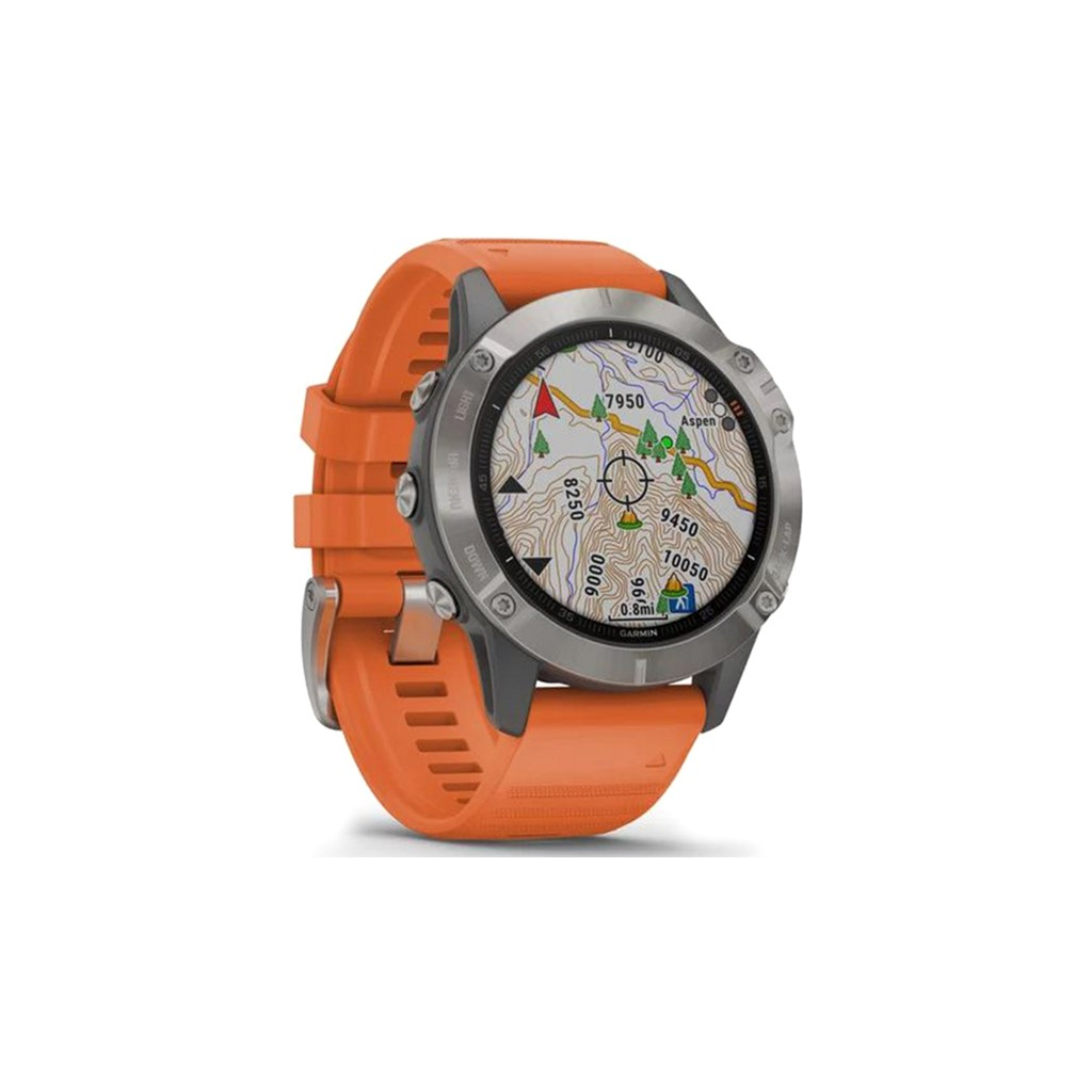 Смарт-часы Garmin fenix 6, Pro and Sapphire editions, Titanium with ember oran (010-02158-14) - 1