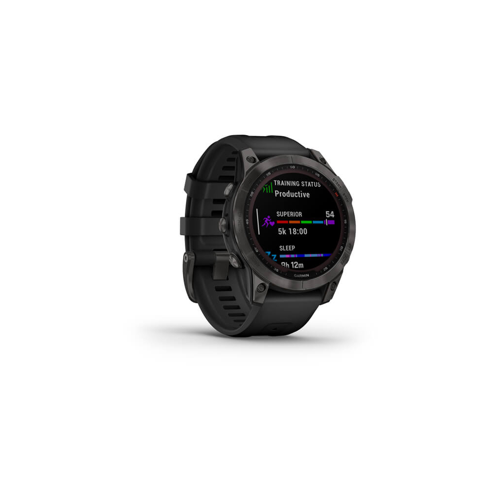 Смарт-часы Garmin fenix 7 Sapph Solar, Carbon Gray DLC Ti w/Black Band, GPS (010-02540-21) - 2