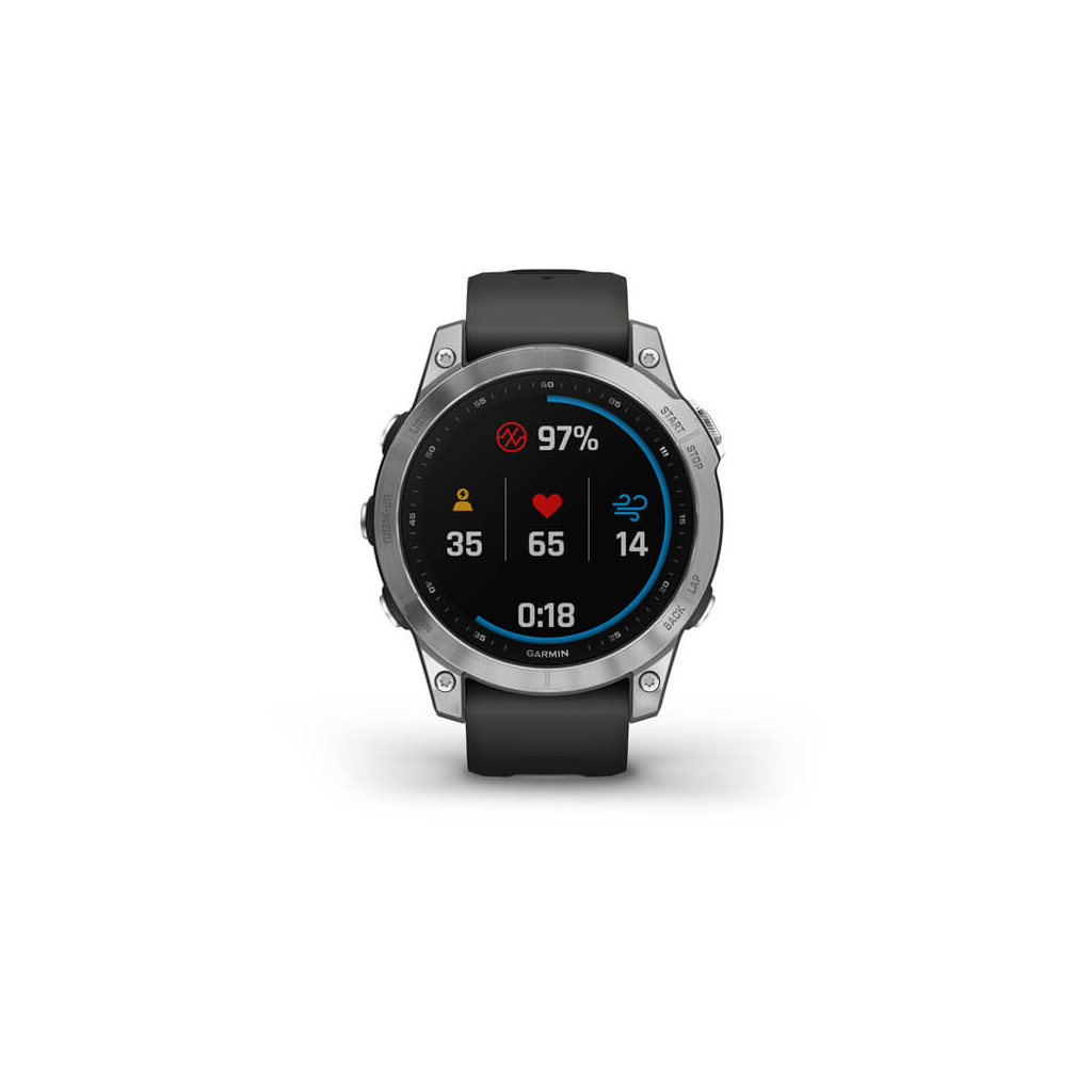 Смарт-часы Garmin fenix 7, Silver w/Graphite Band, GPS (010-02540-01) - 3