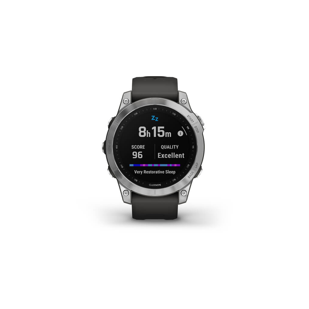 Смарт-часы Garmin fenix 7, Silver w/Graphite Band, GPS (010-02540-01) - 7