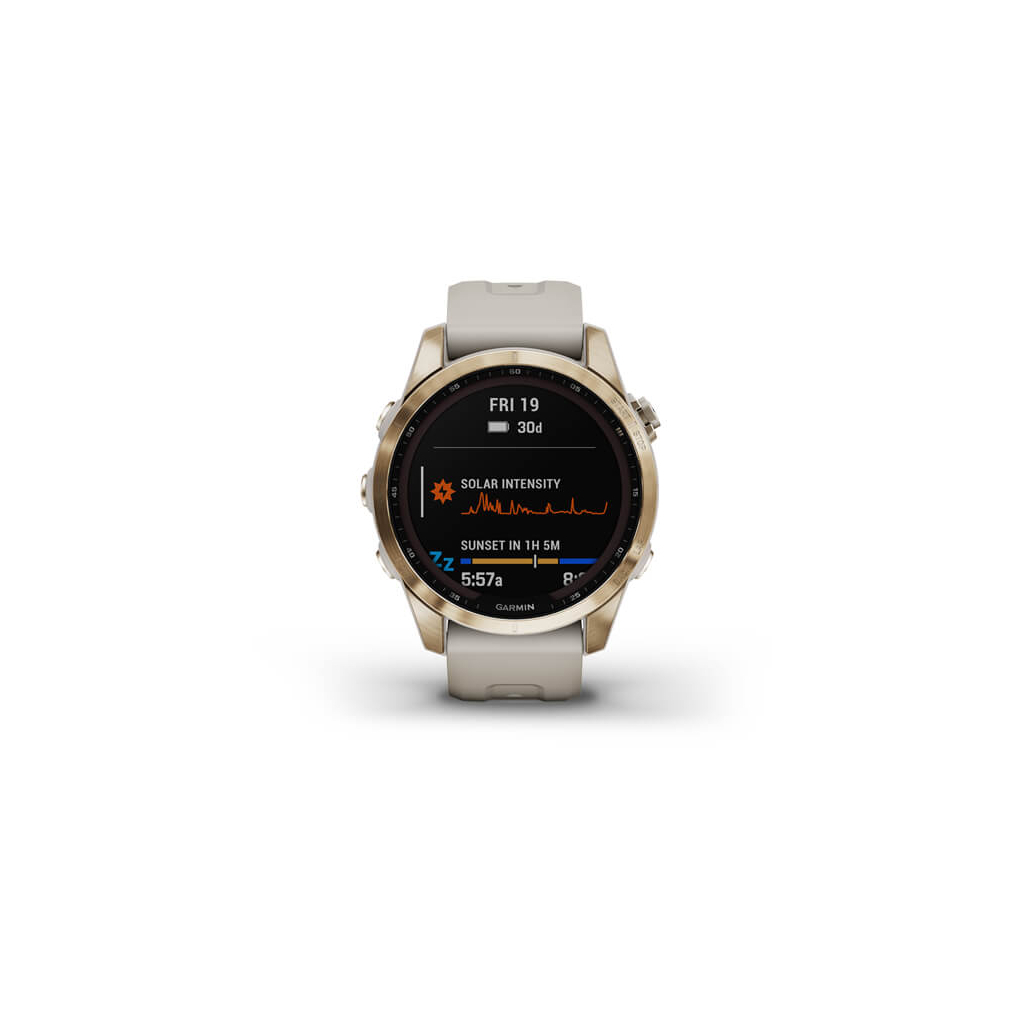 Смарт-часы Garmin fenix 7S Sapphire Sol, Cream Gold Ti w/ Light Sand Band, GPS (010-02539-21) - 1