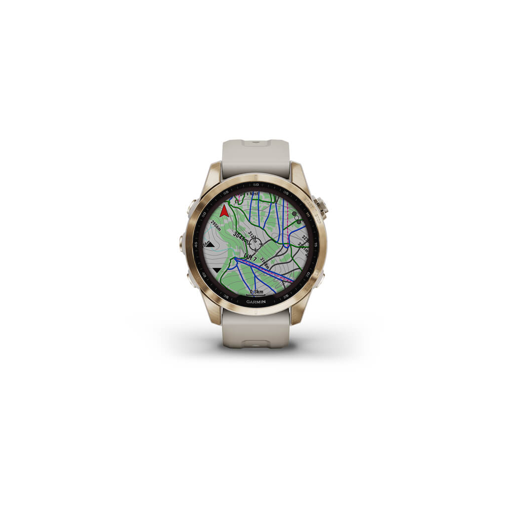 Смарт-часы Garmin fenix 7S Sapphire Sol, Cream Gold Ti w/ Light Sand Band, GPS (010-02539-21) - 3