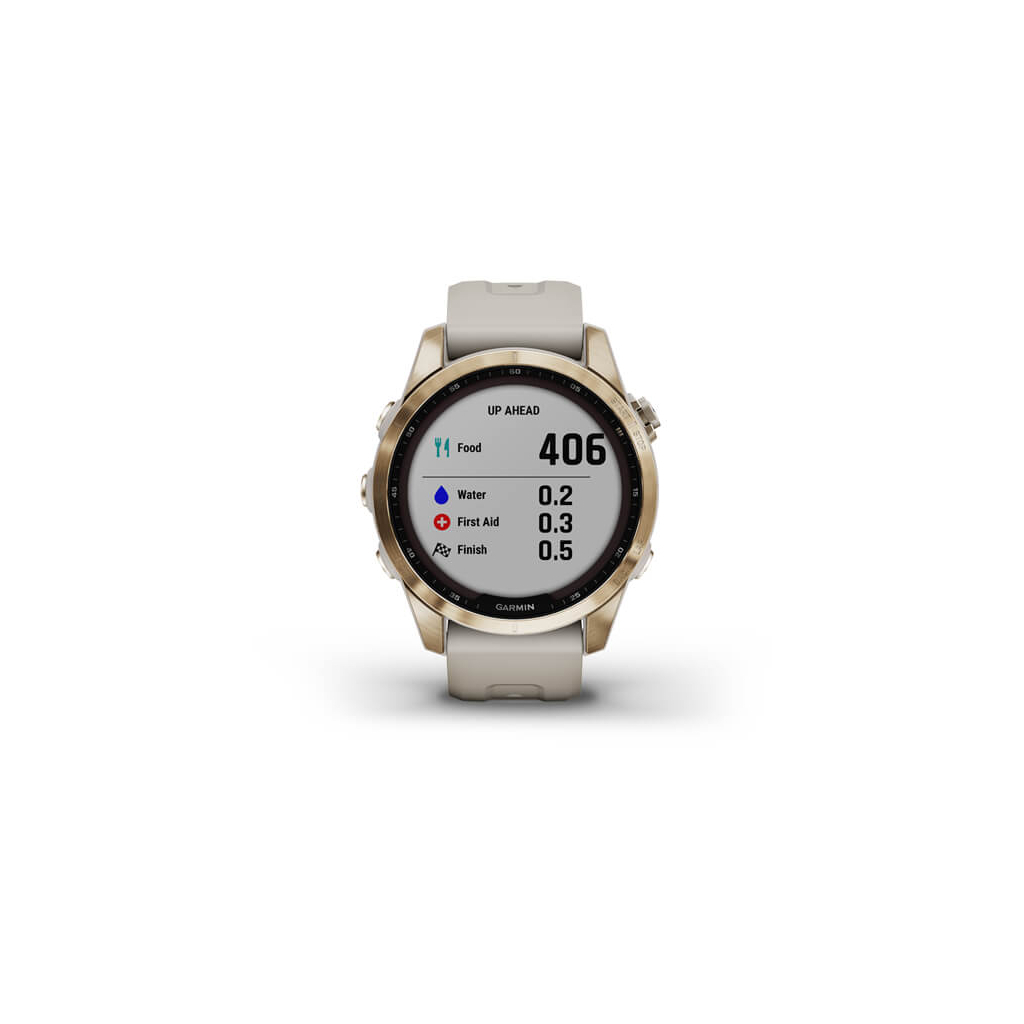 Смарт-часы Garmin fenix 7S Sapphire Sol, Cream Gold Ti w/ Light Sand Band, GPS (010-02539-21) - 7