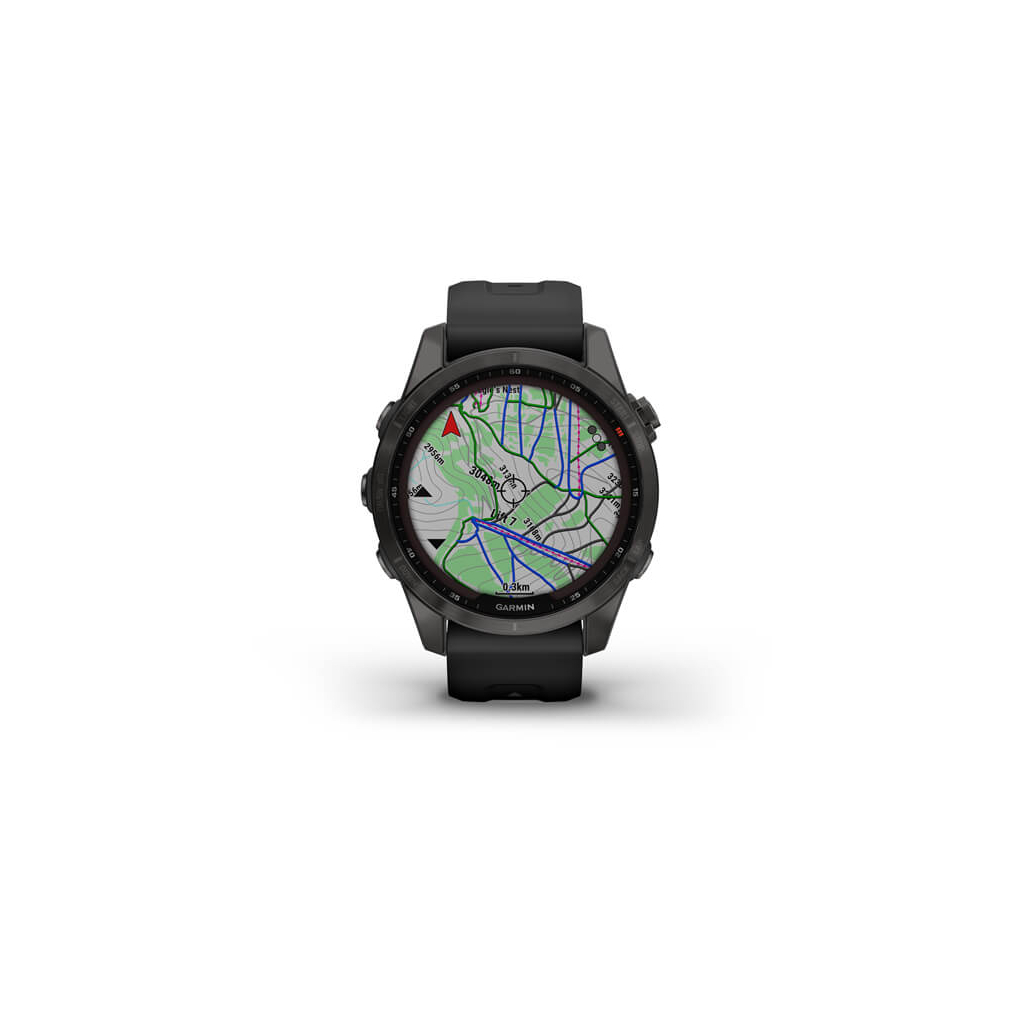 Смарт-часы Garmin fenix 7S Sapphire Sol,Carbon Gray DLC Ti w/ith Blk Band, GPS (010-02539-25) - 3