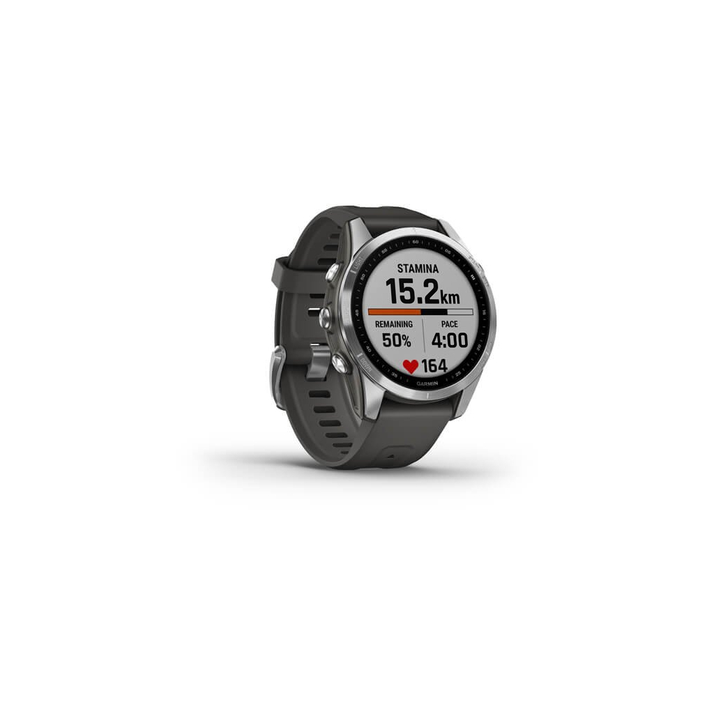 Смарт-часы Garmin fenix 7S Stainless Steel w/Graphite Band, GPS (010-02539-01) - 2