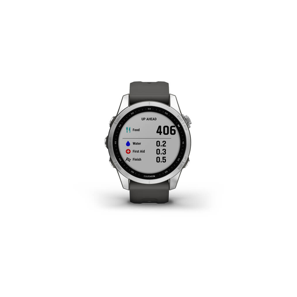 Смарт-часы Garmin fenix 7S Stainless Steel w/Graphite Band, GPS (010-02539-01) - 6