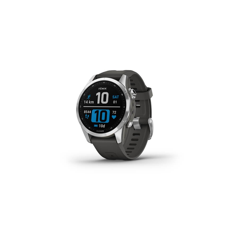 Смарт-часы Garmin fenix 7S Stainless Steel w/Graphite Band, GPS (010-02539-01)