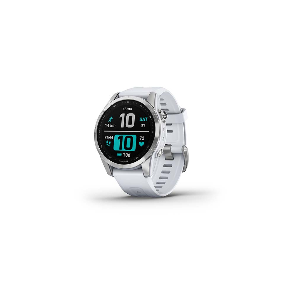 Смарт-часы Garmin fenix 7S Stainless Steel w/Whitestone Band, GPS (010-02539-03)