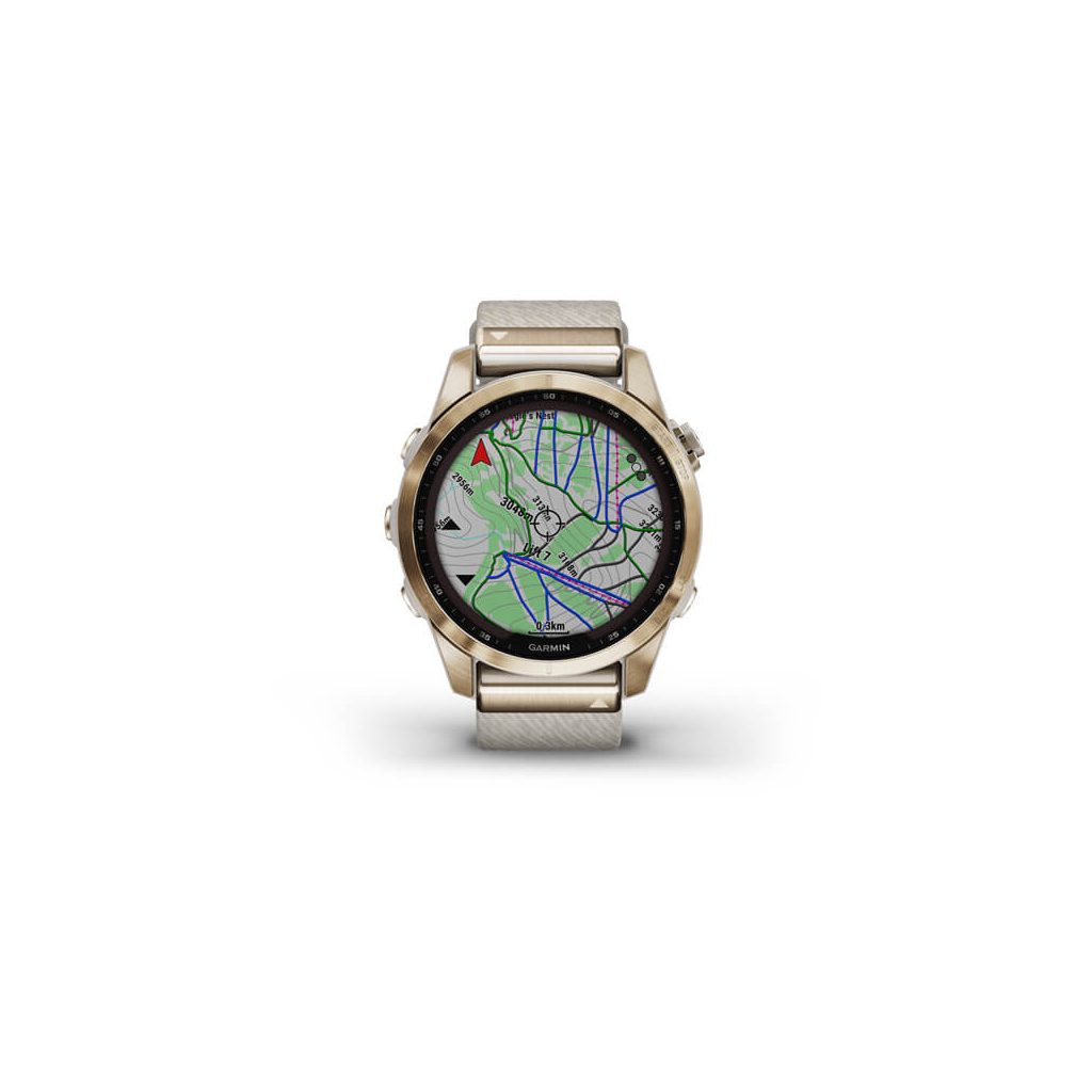 Смарт-часы Garmin fenix 7S,Sapph Sol, Cream Gold Ti w/Cream Nylon, GPS (010-02539-39) - 3