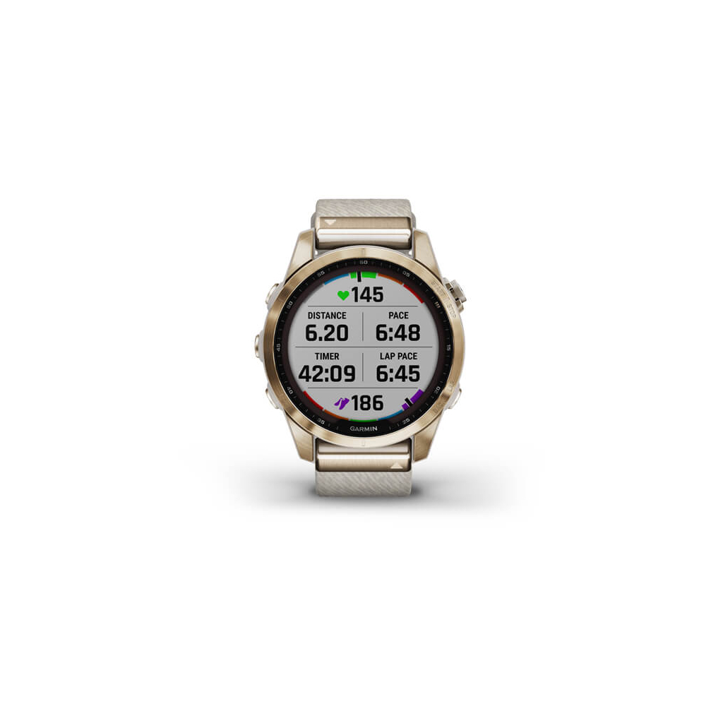 Смарт-часы Garmin fenix 7S,Sapph Sol, Cream Gold Ti w/Cream Nylon, GPS (010-02539-39) - 8