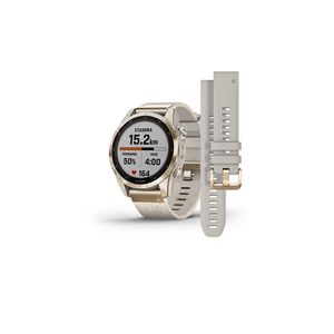 Смарт-часы Garmin fenix 7S,Sapph Sol, Cream Gold Ti w/Cream Nylon, GPS (010-02539-39)