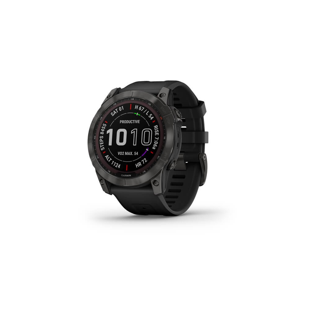 Смарт-часы Garmin fenix 7X Sapph Sol Carbon Gray DLC Ti w/Black, GPS (010-02541-11)
