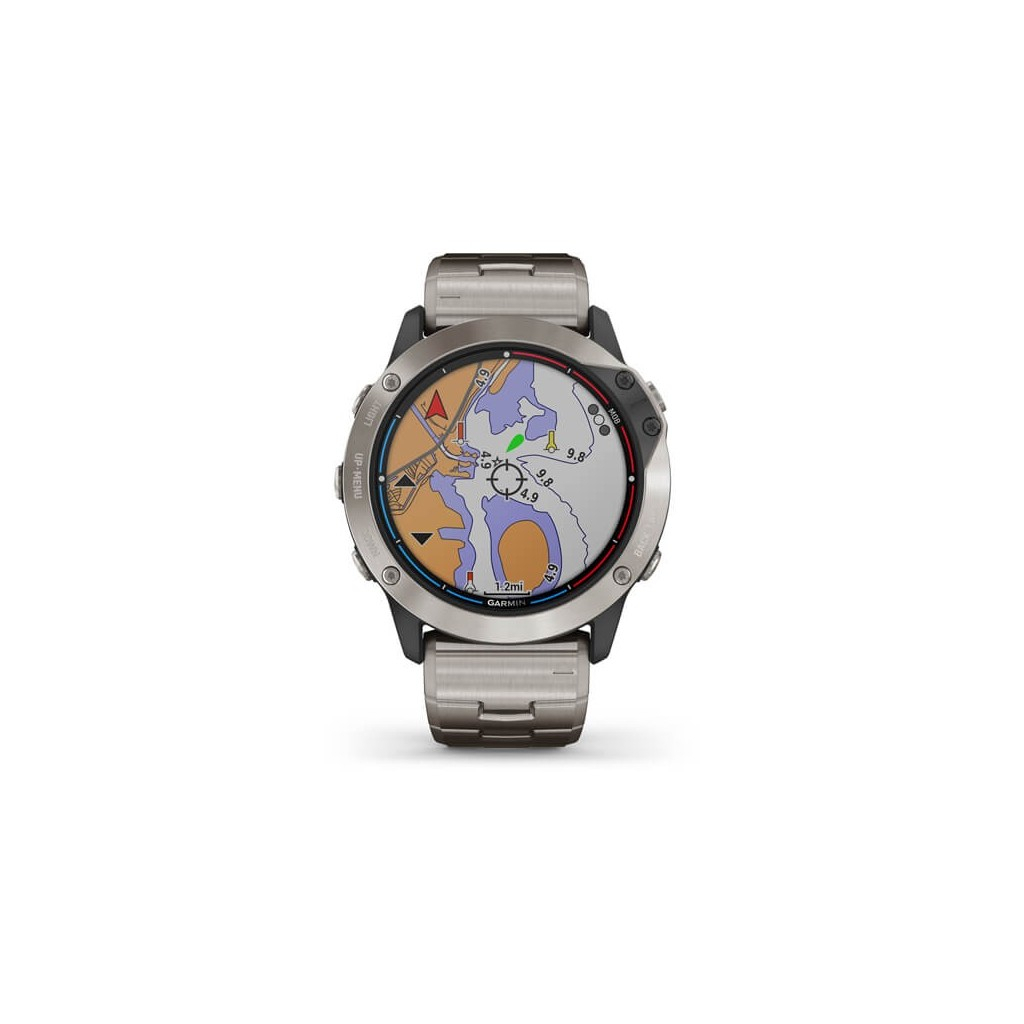 Смарт-часы Garmin quatix 6X Solar,Titanium w/Ti Band,GPS,EMEA (010-02157-31) - 2