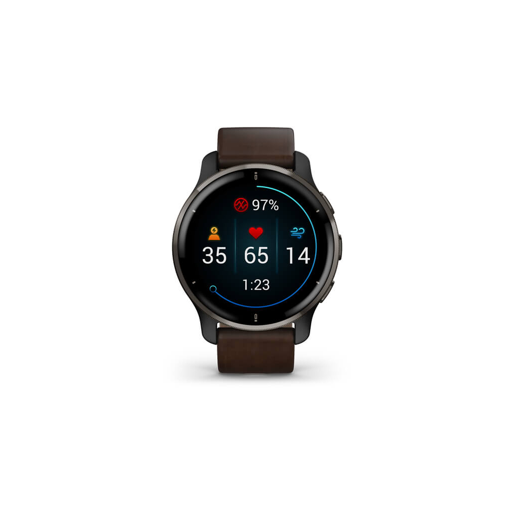 Смарт-часы Garmin Venu 2 Plus, Black + Slate, Leather, GPS (010-02496-15) - 3