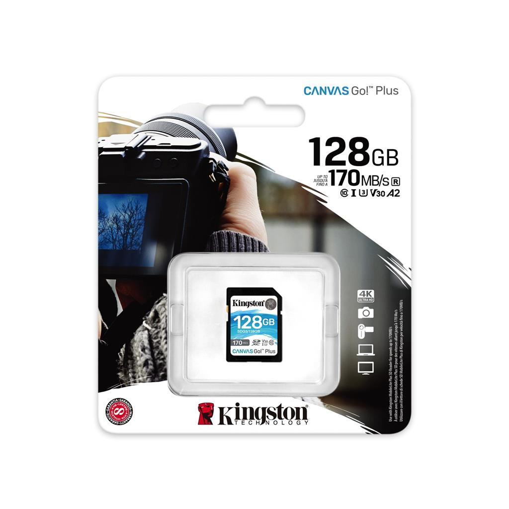 Карта памяти Kingston 128GB SDXC class 10 UHS-I U3 Canvas Go Plus (SDG3/128GB) - 2