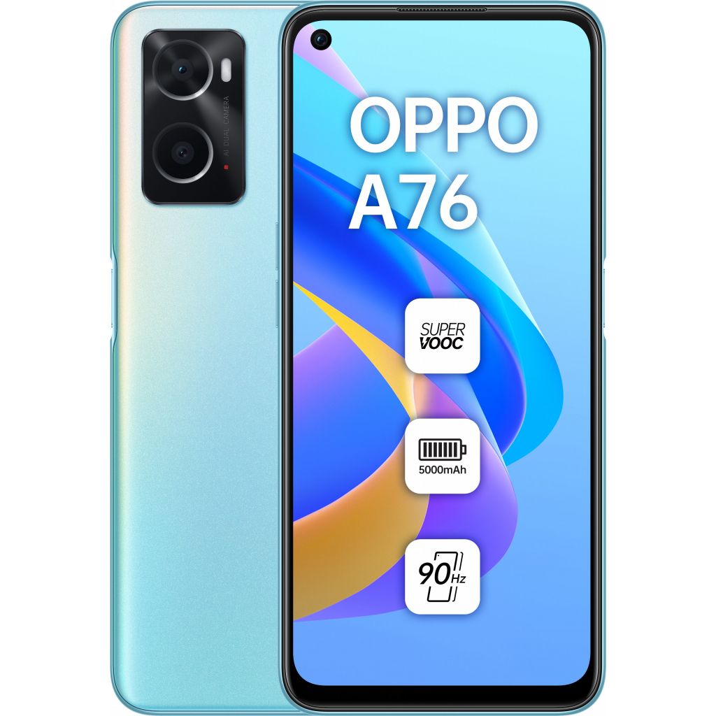 Мобильный телефон Oppo A76 4/128GB Glowing Blue (OFCPH2375_BLUE)