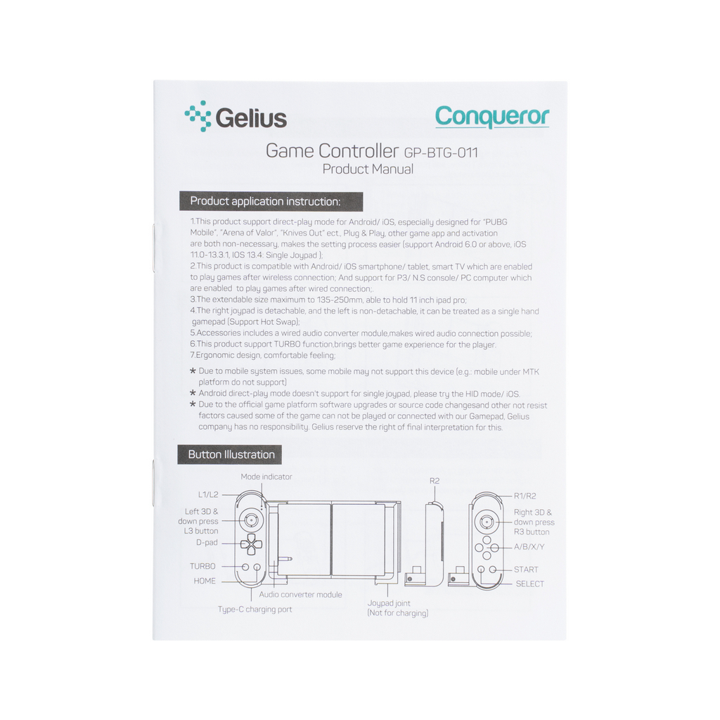 Геймпад Gelius Pro Conqueror GP-BTG-011 Bluetooth Black (00000086239) - 11