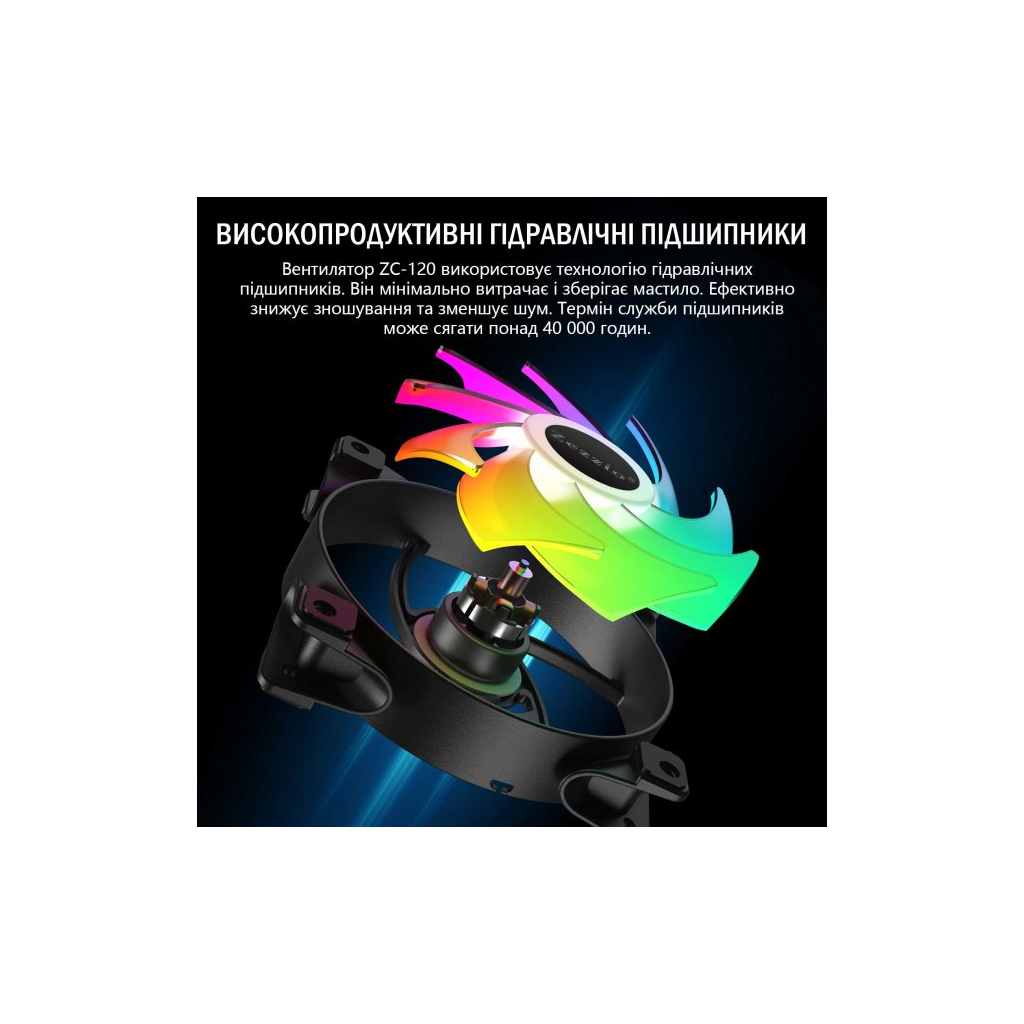 Кулер для корпуса Zezzio ZC-120 SRGB 3 in 1 Ki - 2