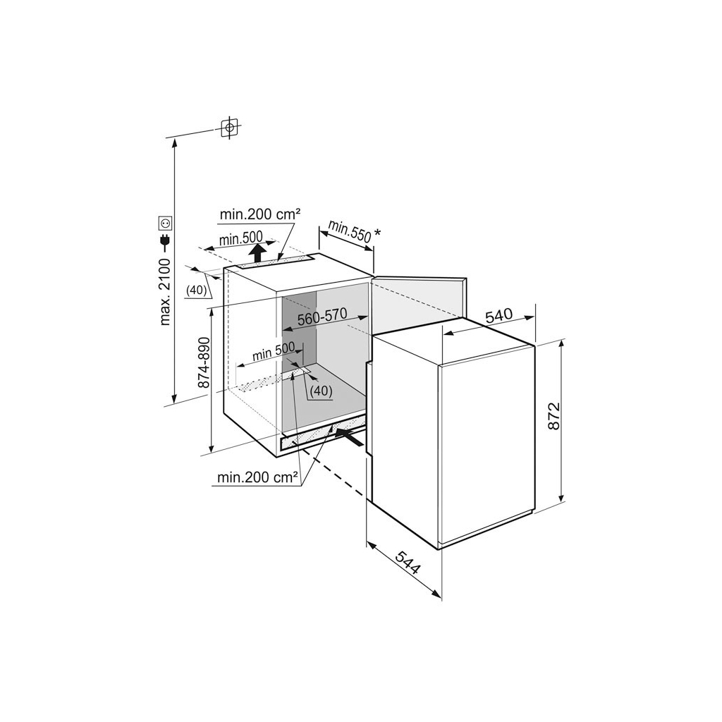 Морозильная камера Liebherr Вбудована морозильна камера Liebherr IGS1624 55.9 x 71.2 x (IGS1624) - 4