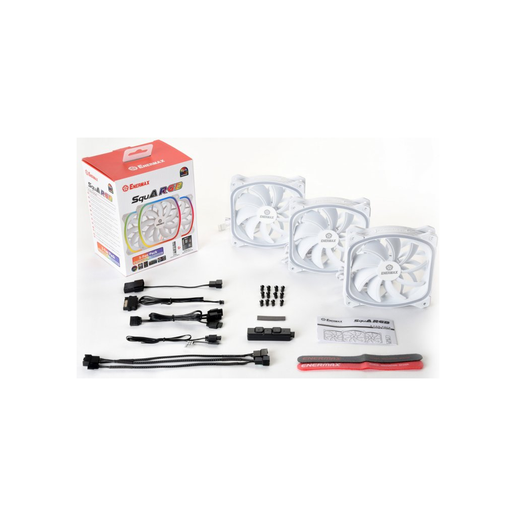 Кулер для корпуса Enermax SQUA RGB WHITE 3x 120 mm (3 PACK) (UCSQARGB12P-W-BP3) - 5