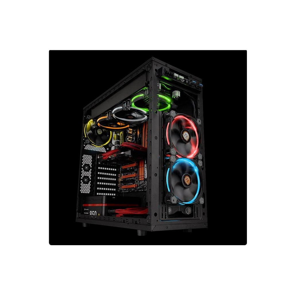 Кулер для корпуса ThermalTake Riing 12 LED RGB 256 Colors Fan (комплект из 3-х) (CL-F042-PL12SW-B) - 4