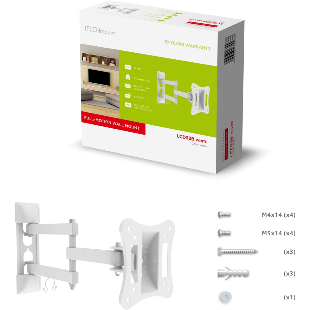 Кронштейн ITech LCD33B WHITE - 4