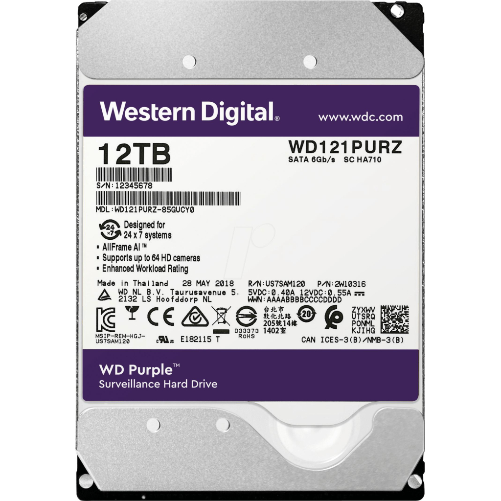 Жесткий диск 3.5" 12TB WD (WD121PURZ)