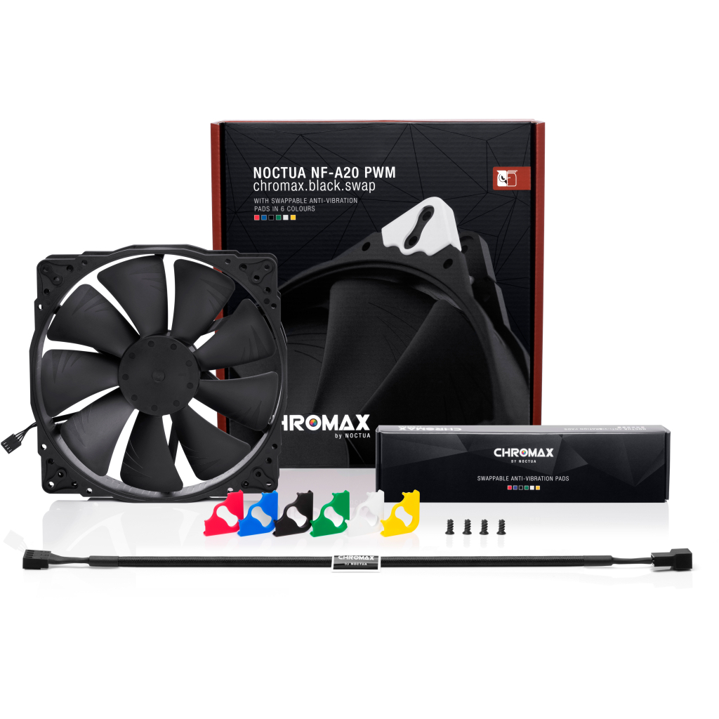 Кулер для корпуса Noctua NF-A20 PWM CHROMAX.BLACK.SWAP - 3