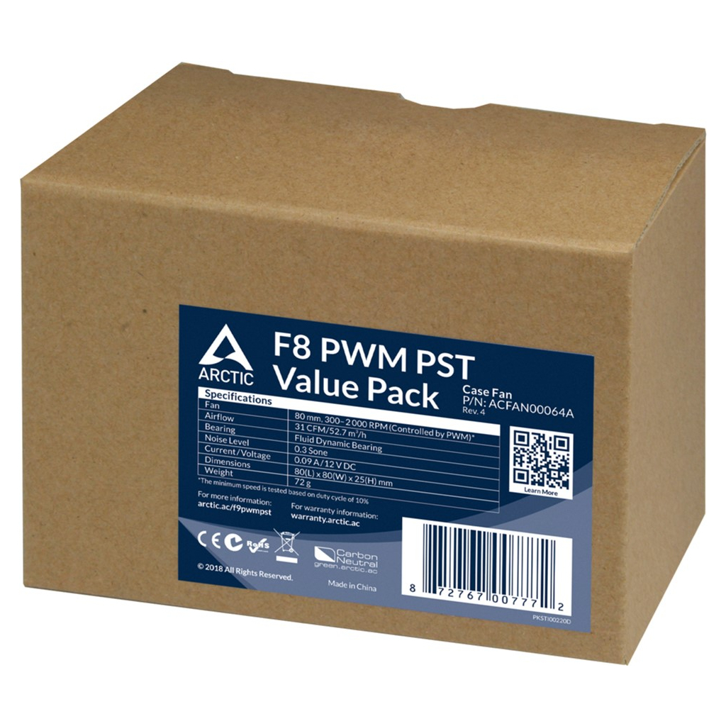 Кулер для корпуса Arctic F8 PWM PST (ACFAN00064A) - 2