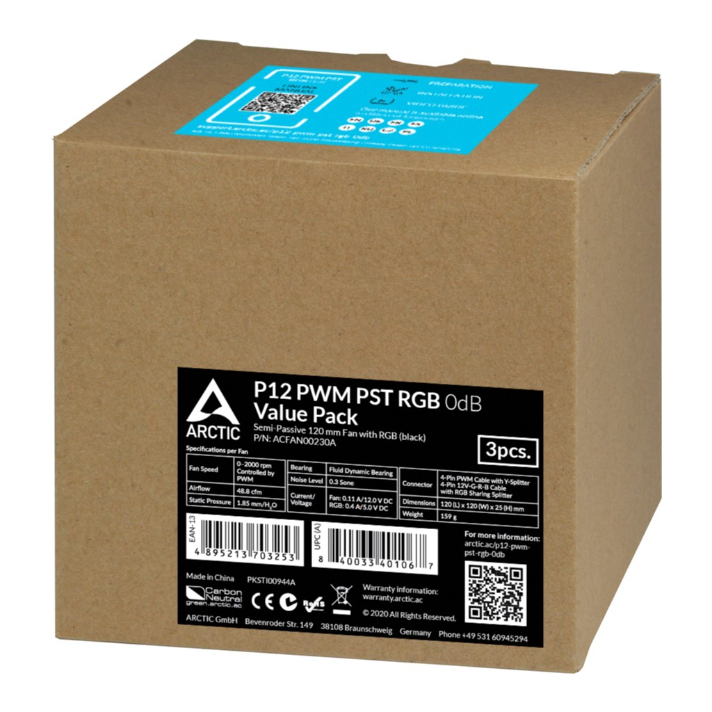 Кулер для корпуса Arctic P12 PWM PST RGB (ACFAN00230A) - 3