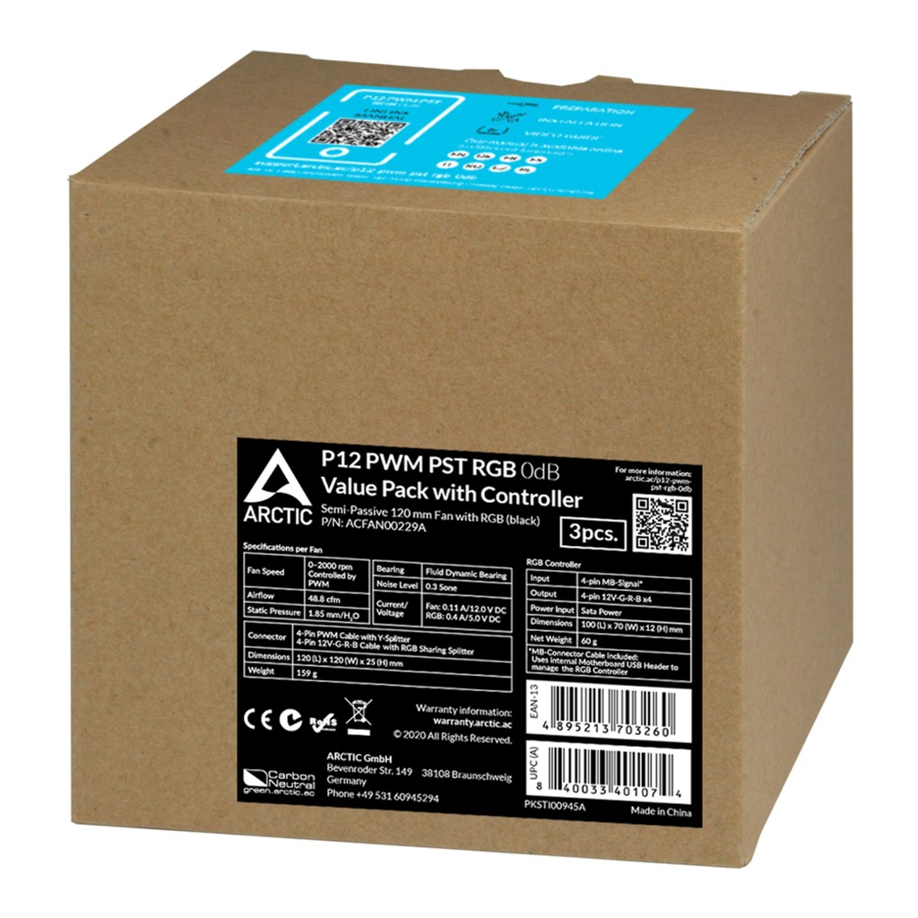 Кулер для корпуса Arctic P12 PWM PST RGB (ACFAN00229A) - 3