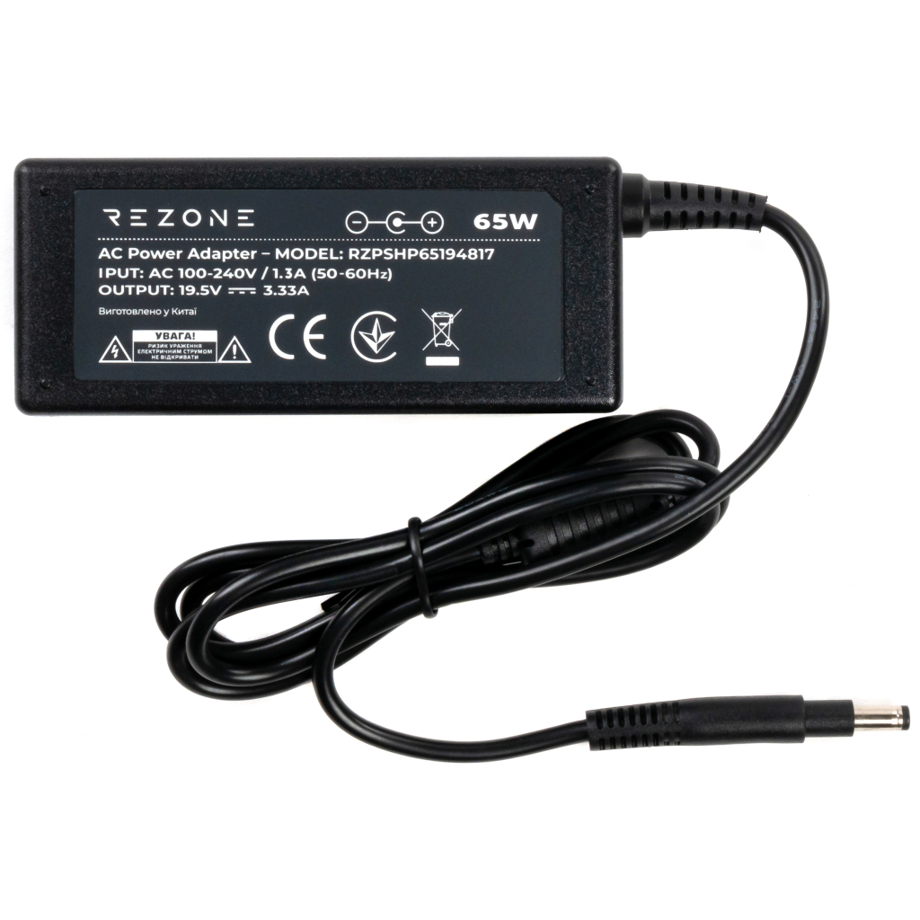 Блок питания к ноутбуку Rezone HP 65W 19.5V 3.33А 4.8*1.7 long (RZPSHP65194817) - 2 Блок питания к ноутбуку Rezone HP 65W 19.5V 3.33А 4.8*1.7 long (RZPSHP65194817) - 2